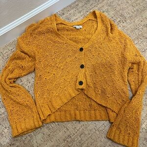 Cozy Mustard Knit Sweater- American Eagle